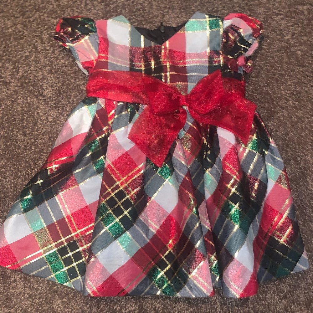 Bonnie Baby Red & Green Dress -Size 18 Months